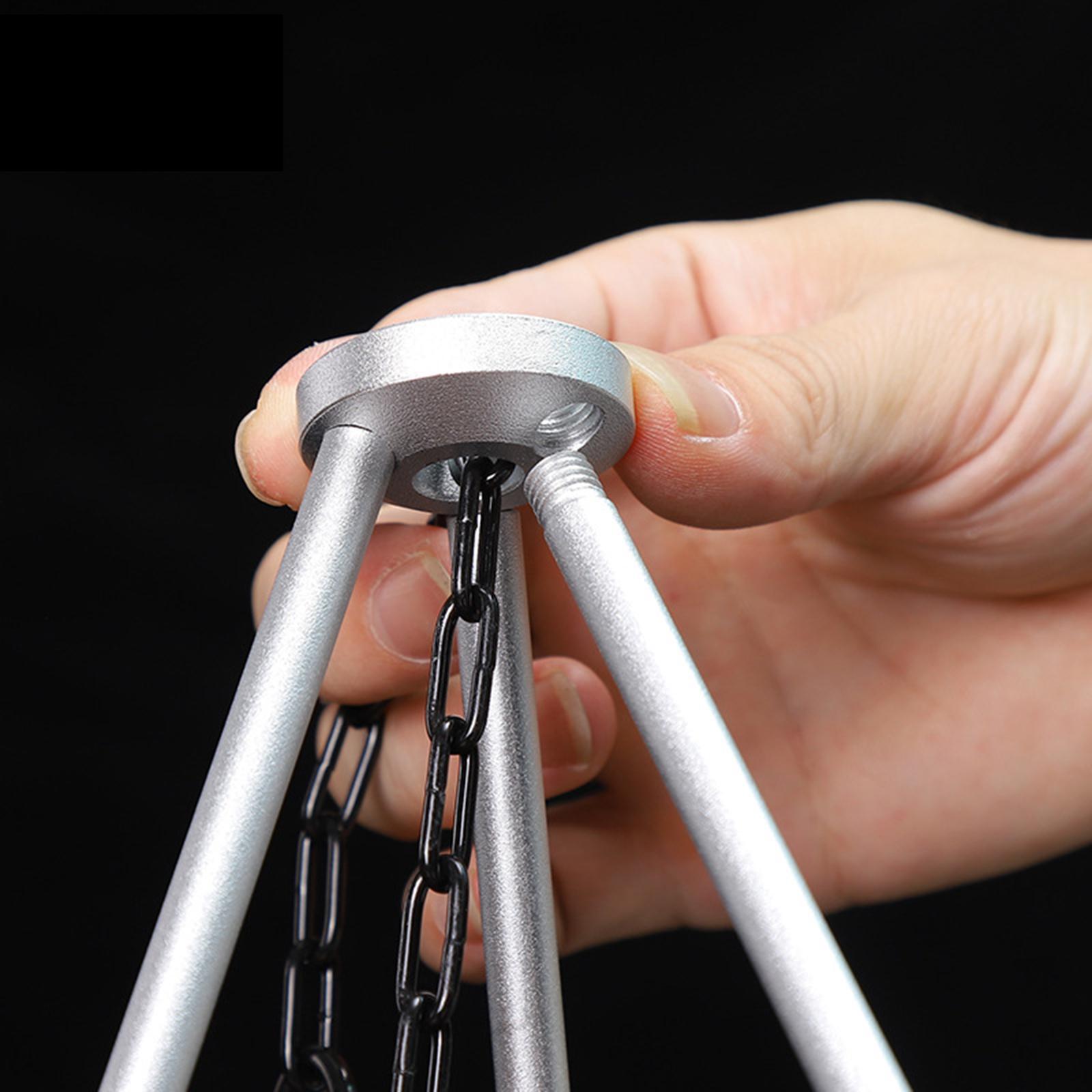 Camping Tripod Campfire Cooking Mini Adjustable Grill Tripod Cooker Campfire Grill Stand Tripod Grilling Set Cooking Tripod Hanger w/ Storage Bag