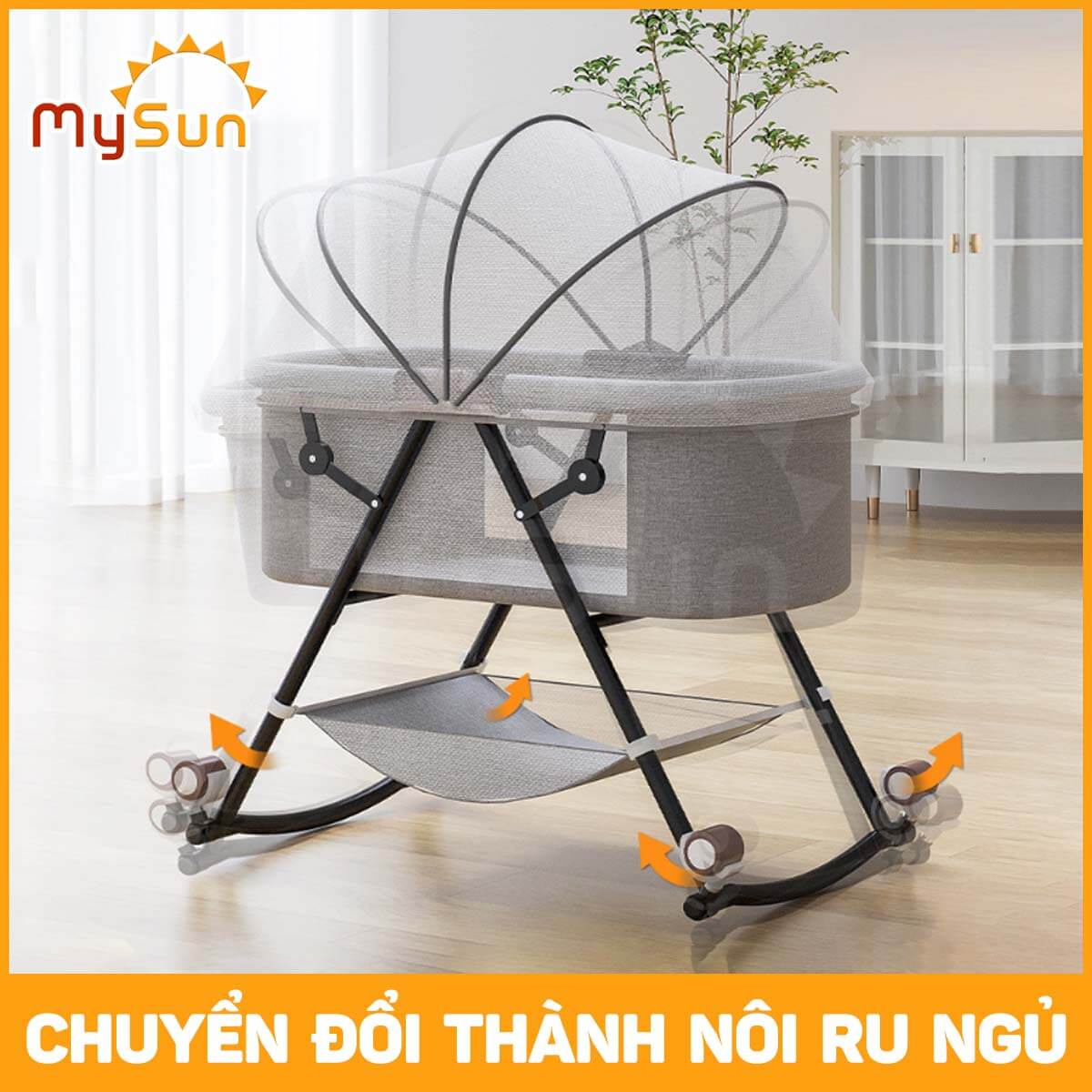 Nôi giường cũi cho em bé sơ sinh ngủ Base MySun