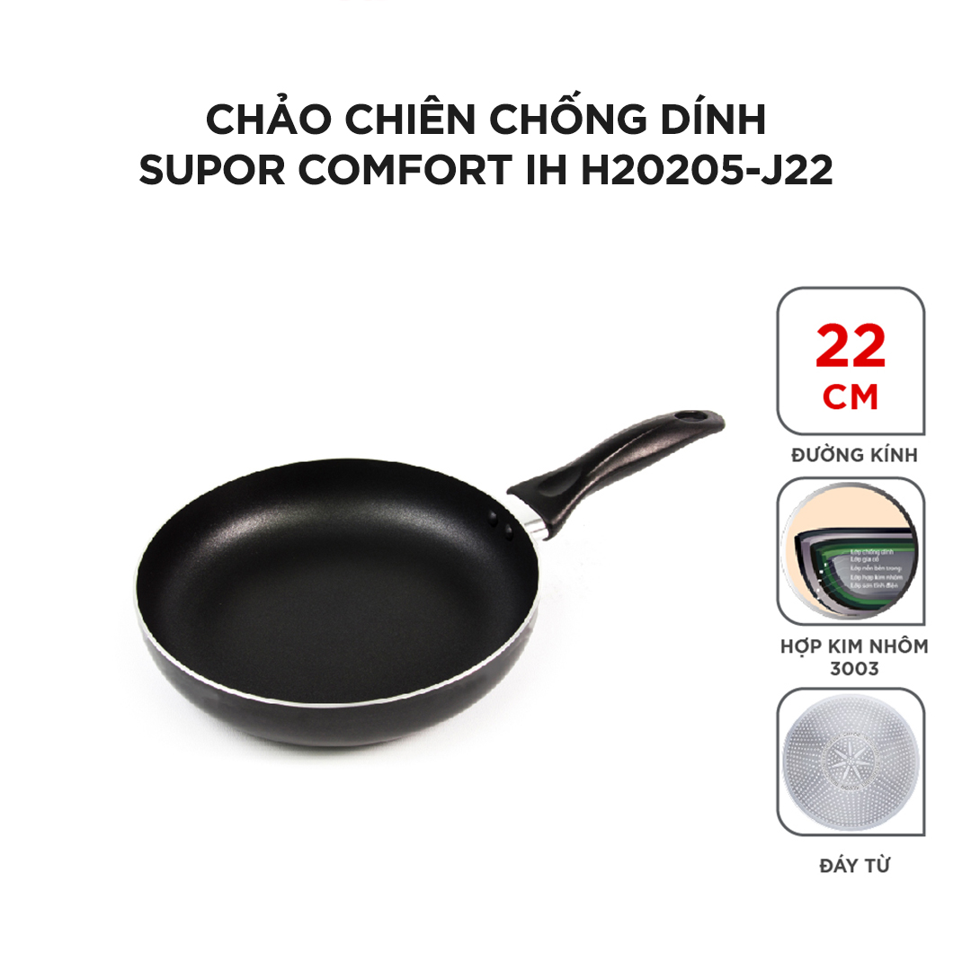 Chảo chiên Supor Comfort IH size 22cm, 30cm H20205-J22 H20205-J30