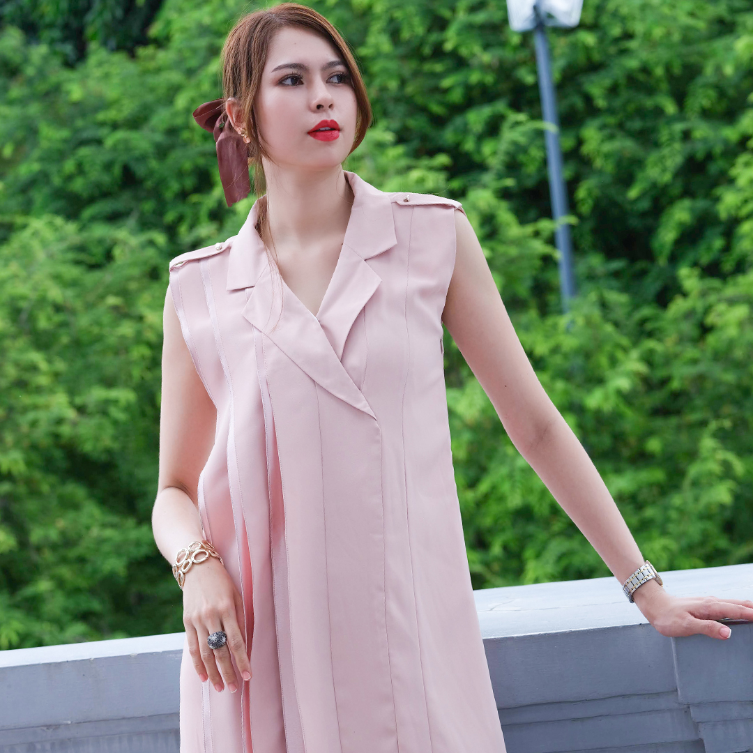 Đầm Suông Đầm Kiểu Đẹp Thời trang thiết kế Hity DRE127 Cổ Ve
