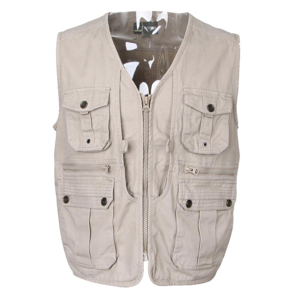 Multi Pocket Utility Vest Waistcoat Fishing Travelling Hiking Vest Jacket