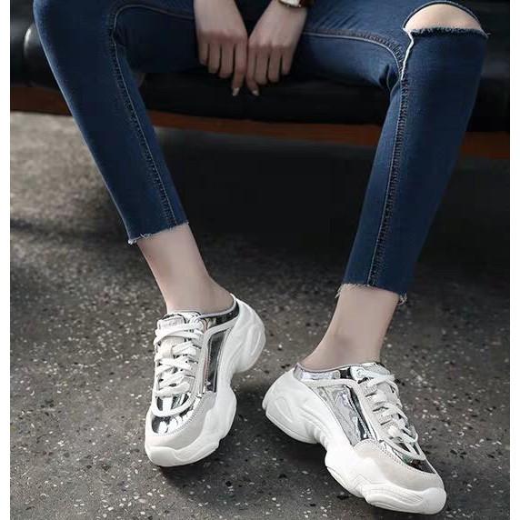 Sục Nữ ️ Sục Thể Thao sneaker nữ độn đế óng ánh mã A12 580