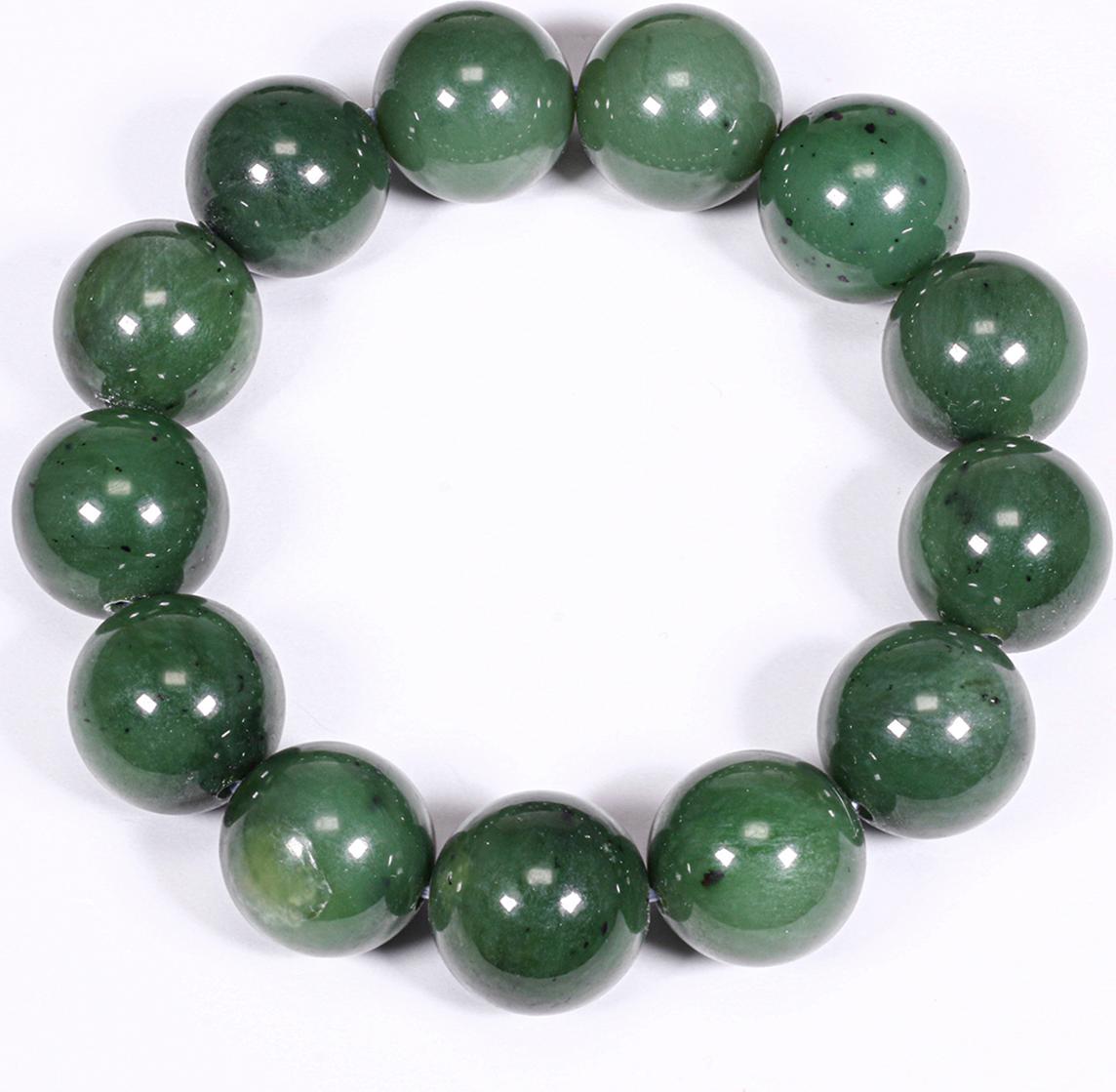 Vòng tay nam đá ngọc bích AAA hạt đá 17mm mệnh hỏa, mộc - Ngọc Quý Gemstones