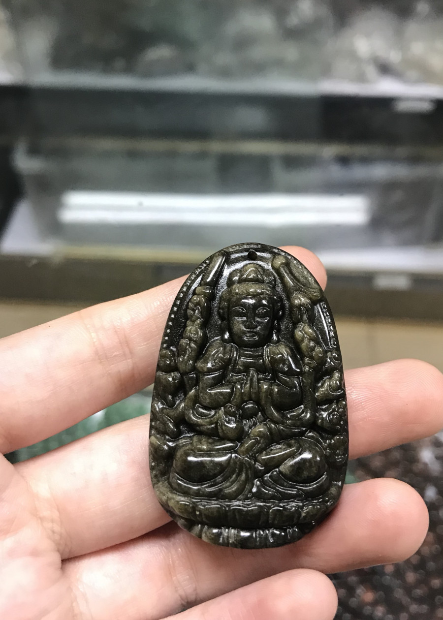 Phật Bản Mệnh Thiên Thủ Thiên Nhãn Obsidian Rainbow
