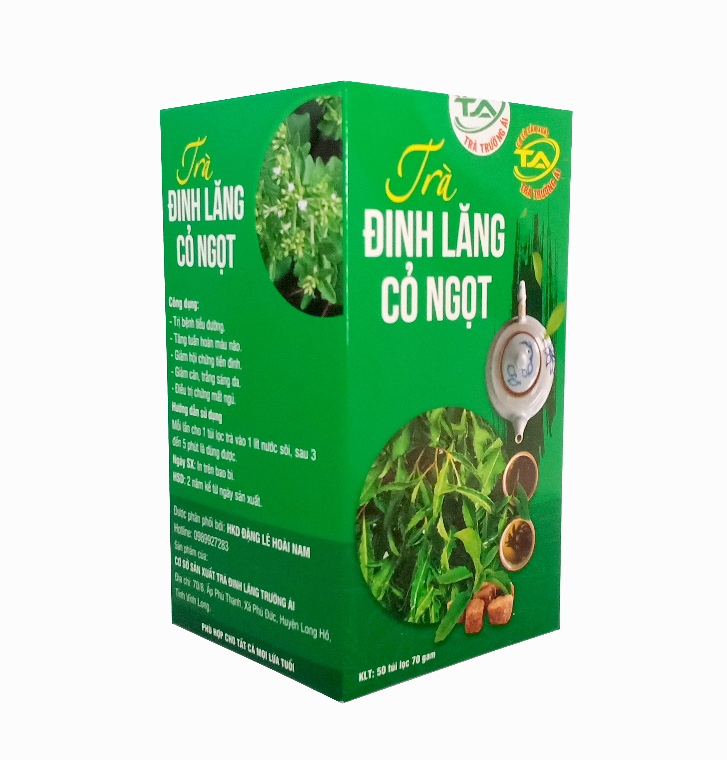 Trà Đinh lăng Cỏ ngọt Trường Ái - Giúp ăn ngon, ngủ ngon, kéo dài tuổi thọ