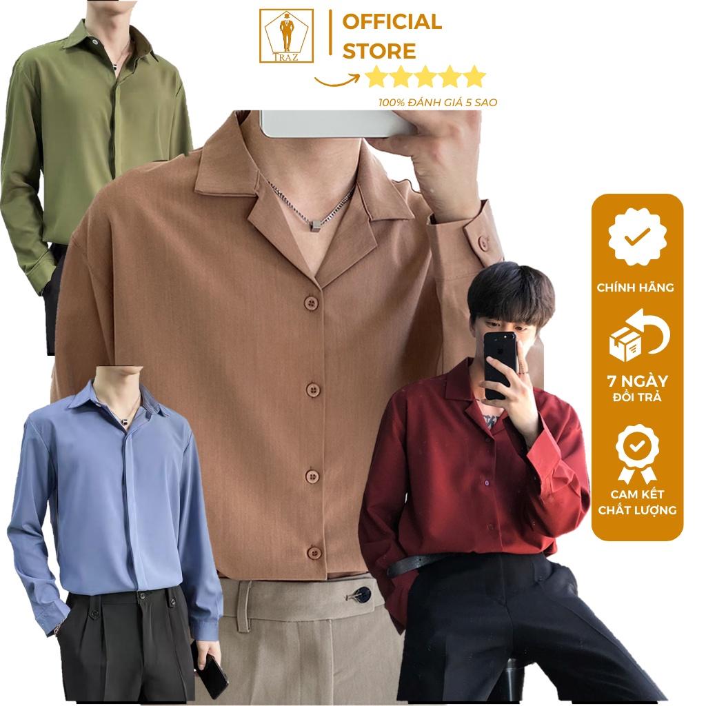 Áo Sơ Mi Nam Nữ TRAZ Phom Rộng Suông Dài Tay Màu Trắng, đen, Xanh Lụa Unisex Basic Học Sinh Mịn Mát