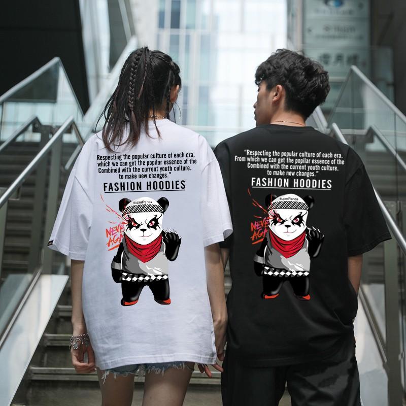 Áo Thun Nam Tay Ngắn In Hình Gấu Trúc Cá Tính