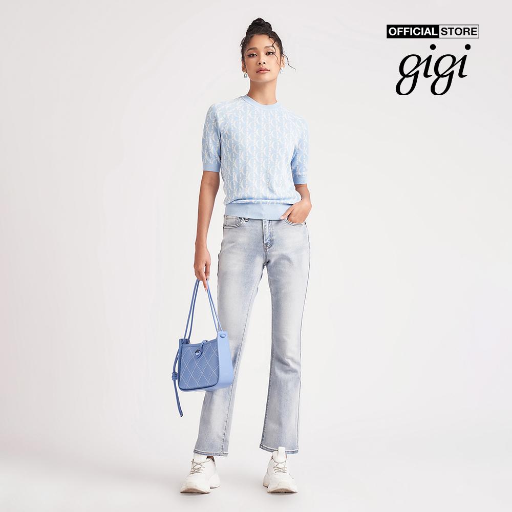 GIGI - Áo len nữ cổ tròn tay ngắn phom ôm thanh lịch G1303K222709