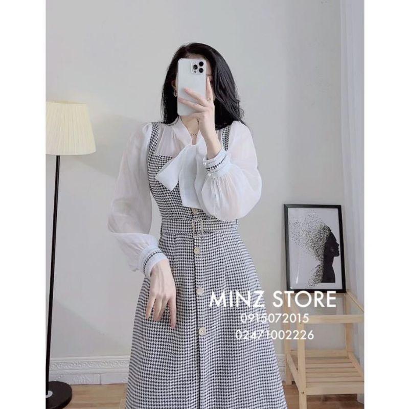 VÁY DẠ TK PHỐI TAY SƠ MI BÈO NƠ