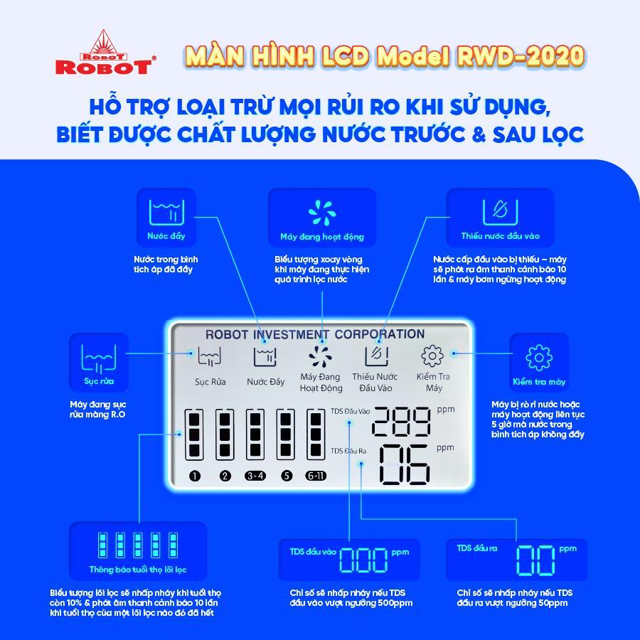 Máy Lọc Nước ROBOT Classy Pro 339WK-UR Tích Hợp Chức Năng Lọc R.O + UF 5 Bộ Vi Mạch LCD Đa Năng - Hàng Chính Hãng