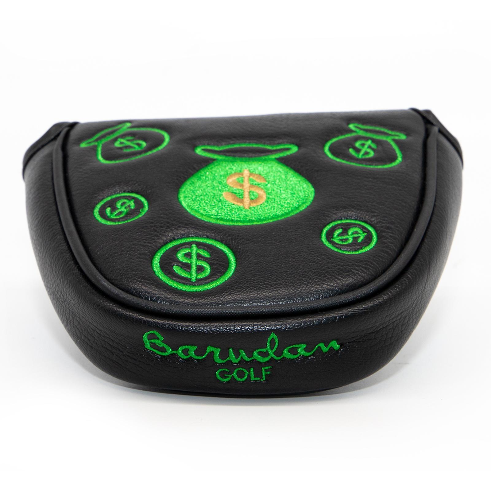 Golf Mallet Putter Head Cover Waterproof PU Leather Golf Putter Headcovers Green