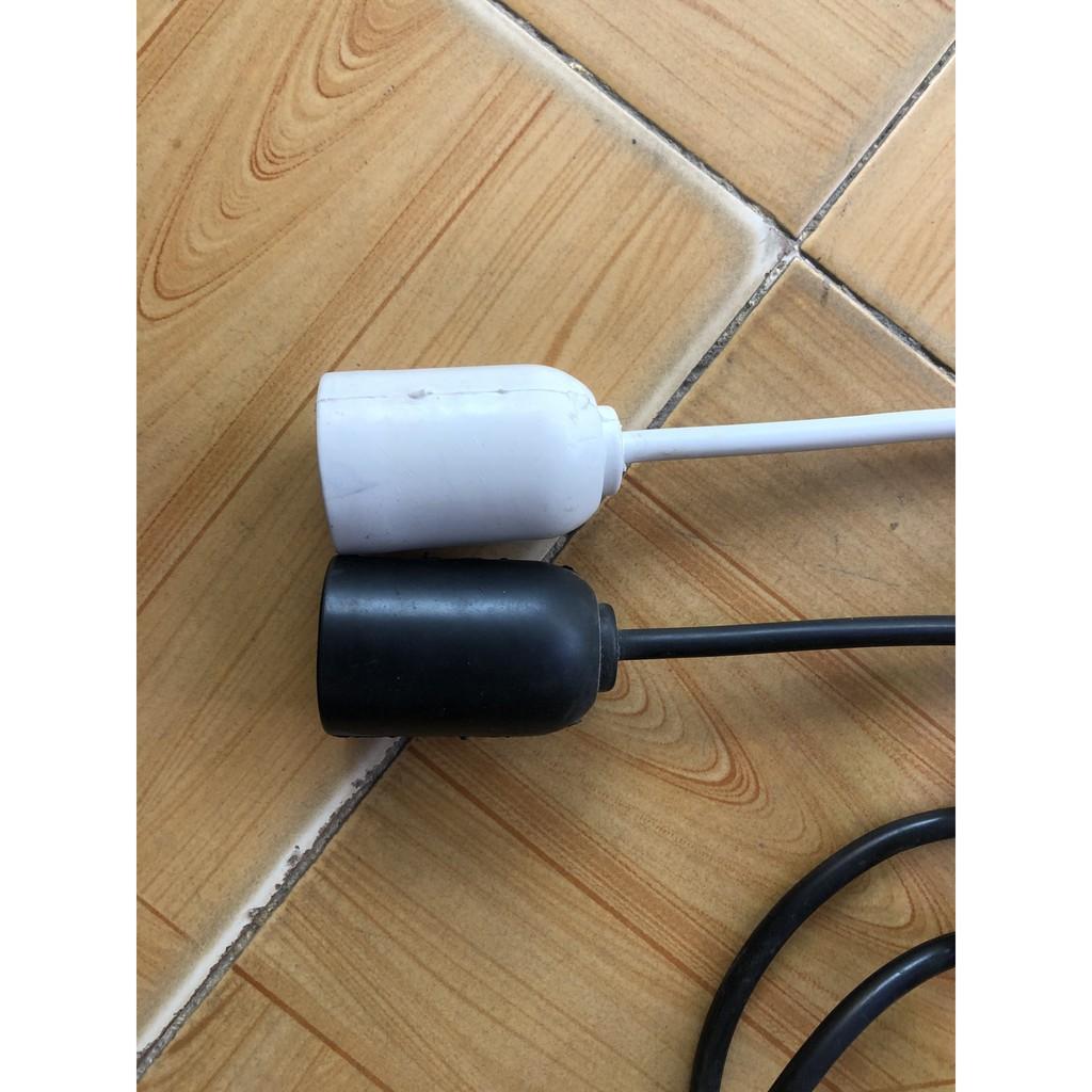 Bộ đế dây đui E27 thả trần màu đen dài