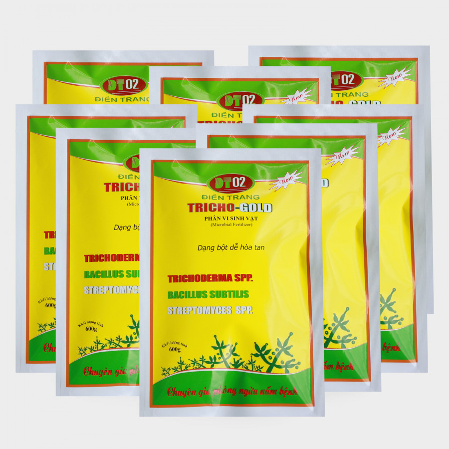 Combo 8 gói phân vi sinh vật GOLD, phòng ngừa nấm bệnh, dạng bột hòa tan 600g