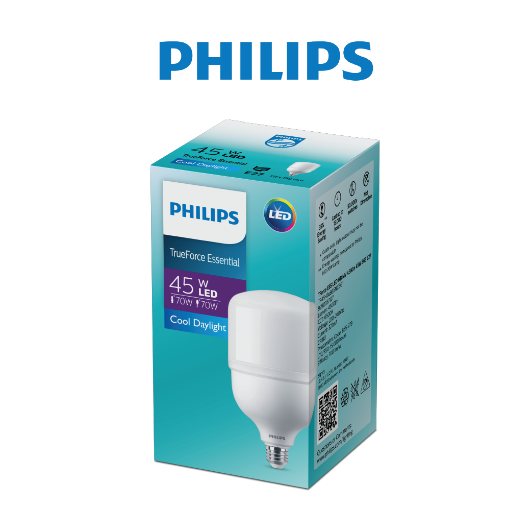 Bóng đèn Philips trụ TForce siêu sáng (25W,35W,45W) - Ánh sáng trắng 6500K (01 bóng)