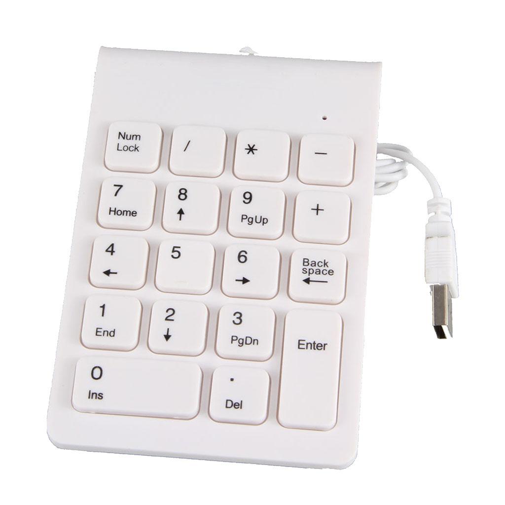 USB 18 Keys Num Pad Numeric Keypad Keyboard for Laptop Notebook White