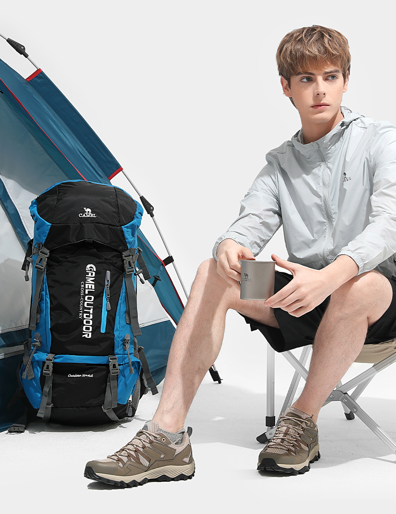 Ba lô CAMEL CROWN 65L túi leo núi chuyên nghiệp ngoài trời đa chức năng ba lô công suất lớn dành cho nam và nữ đi bộ đường dài cắm trại túi du lịch ba lô không thấm nước