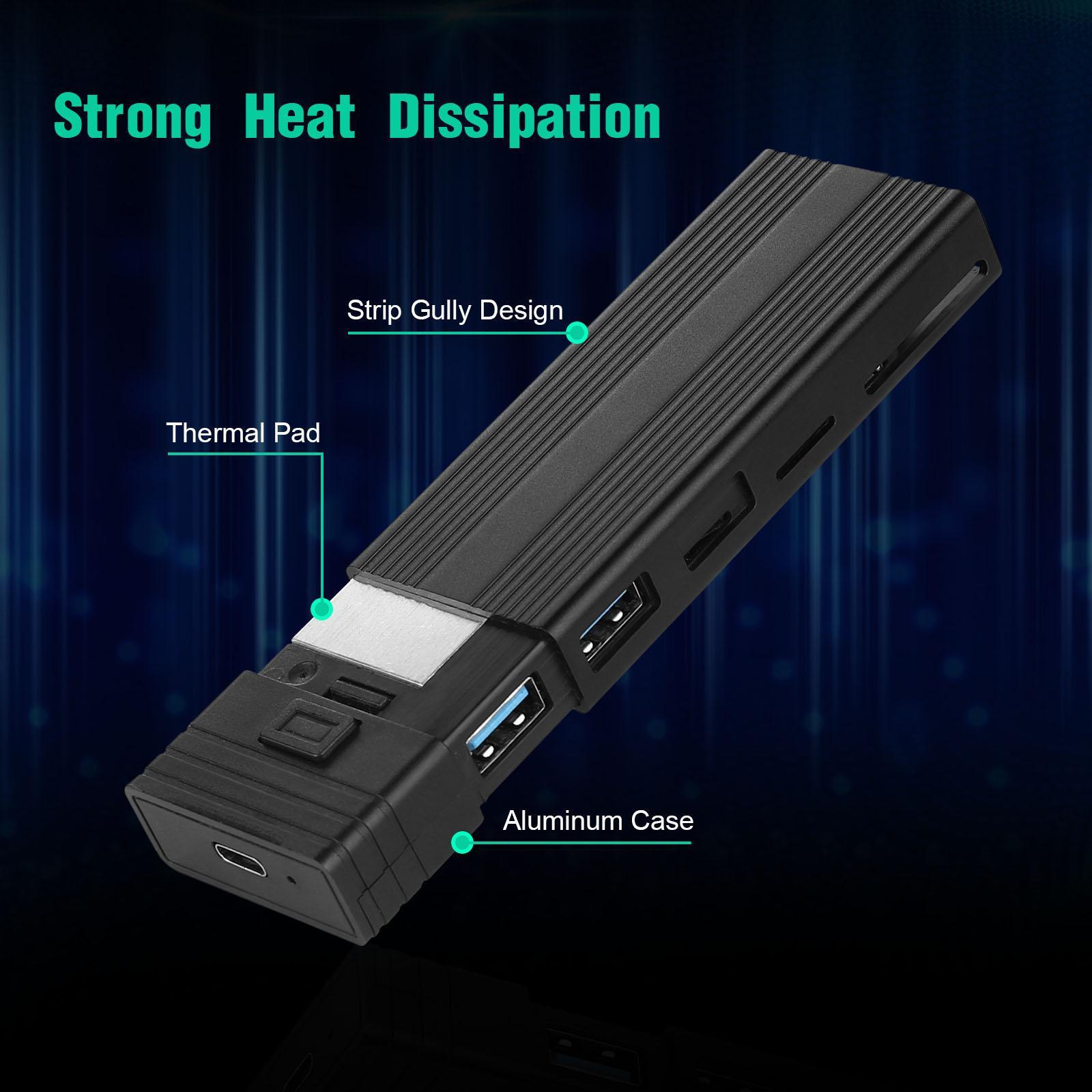 M.2 NVMe SATA SSD Enclosure M.2 SSD Case 10 Gbps 6Gbps Compact for PC Phone