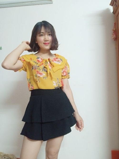 Chân váy ngắn xòe chân váy tầng 2 tầng cạp chun (có lót quần trong) CV54