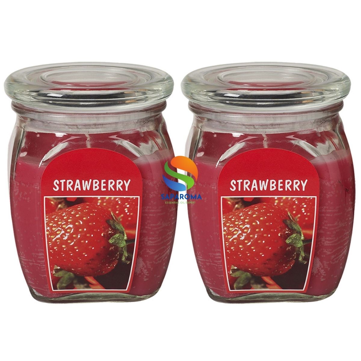 Combo 2 hũ nến thơm tinh dầu Bolsius Strawberry 305g - hương dâu tây, nến trang trí, thơm phòng, thư giãn, Hỗ trợ khử mùi
