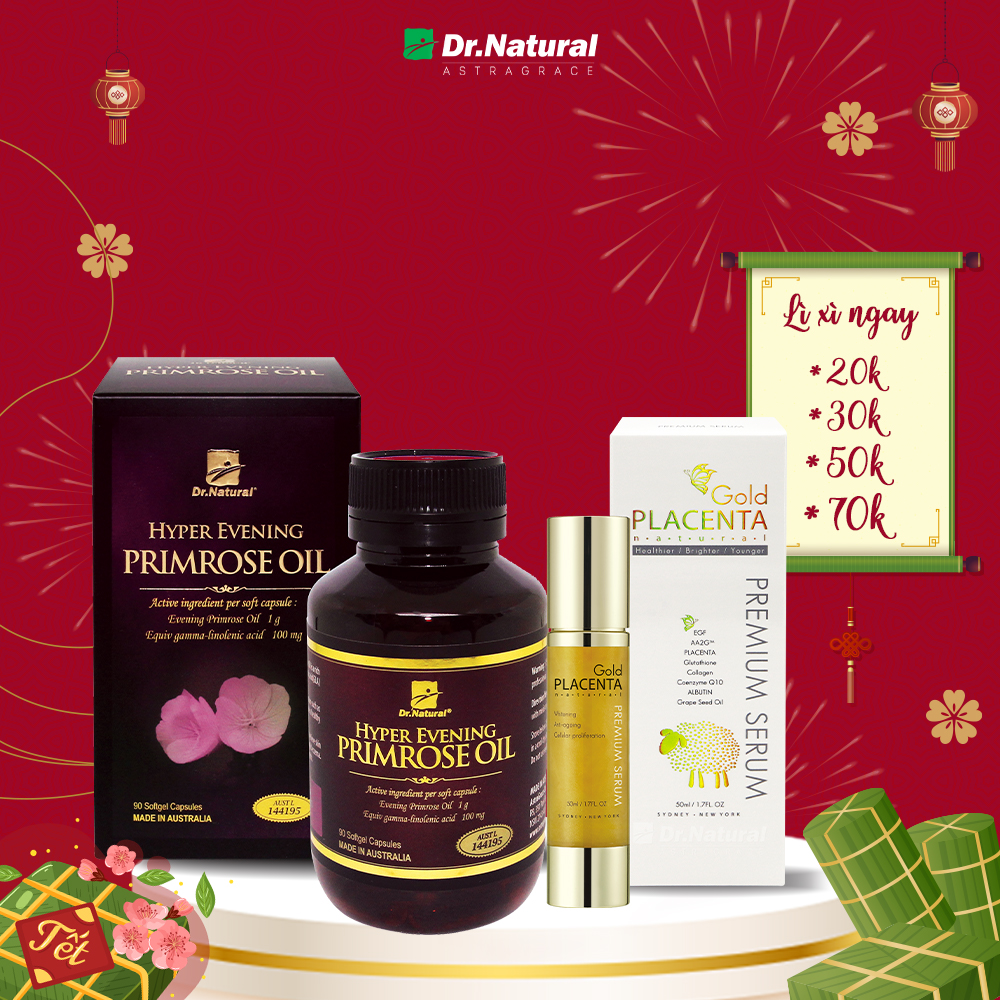 [LIXI từ 25/1 - 13/2] Bộ Sản Phẩm Đẹp Da, Giảm Nám: Hyper Evening Primrose Oil, Serum Vàng Nhau Thai Cừu 50ml