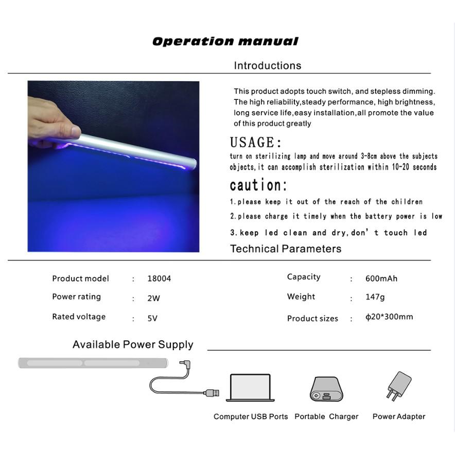 Đèn led diệt khuẩn Cabinet UV Lamp 180° - tiêu chuẩn CE US