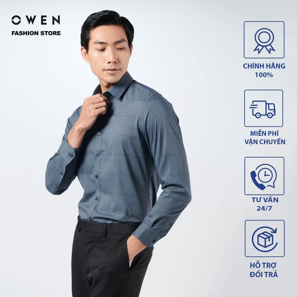 Áo Sơ mi Owen nam dài tay dáng Slimfit sợi Sồi mềm mịn mát Mã AS220796D