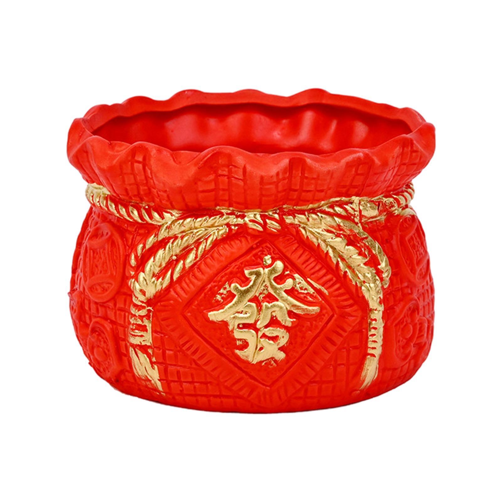 Ceramics Chinese Lucky Money Box Flower  Planter Pot Ornament
