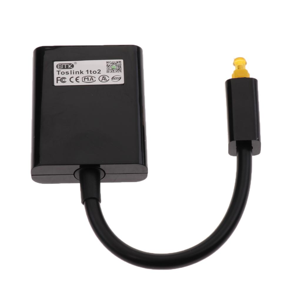 1Pcs Digital Toslink Optical Splitter Cable Adapter Fiber Cord Audio 1 to 2