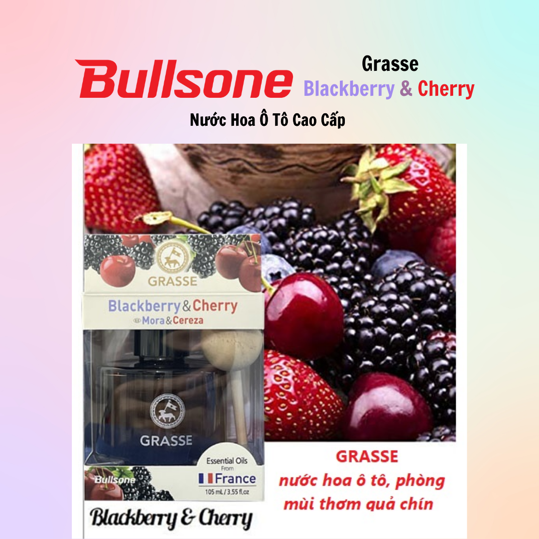 Nước Hoa Ô Tô Cao Cấp Bullsone Grasse Grapefruit & Peony /Grasse Blackberry & Cherry - Nhiều Hương Lựa Chọn - Hàng chính hãng
