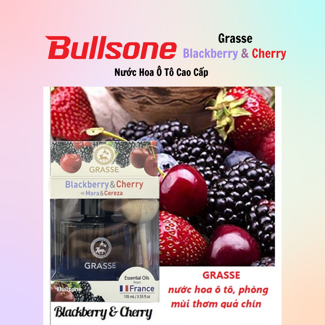 Nước Hoa Ô Tô Cao Cấp Bullsone Grasse Grapefruit &amp; Peony /Grasse Blackberry &amp; Cherry  - Nhiều Hương Lựa Chọn - Hàng chính hãng - Lime &amp; Verbena