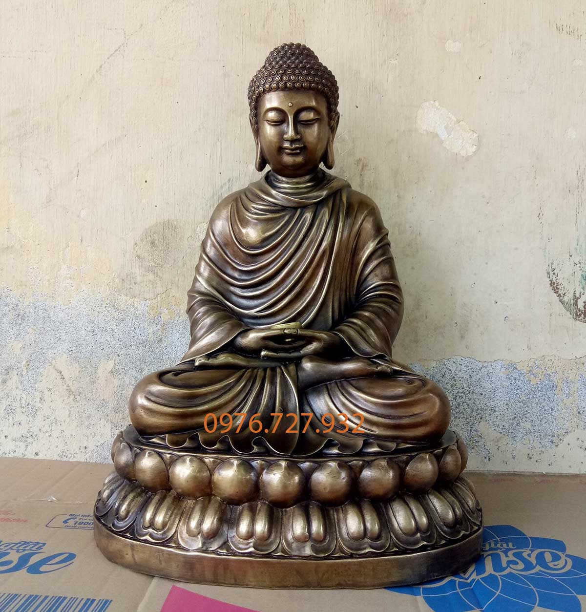Tượng phật thích ca bổn sư cao 39cm, tượng phật thích ca bằng đồng