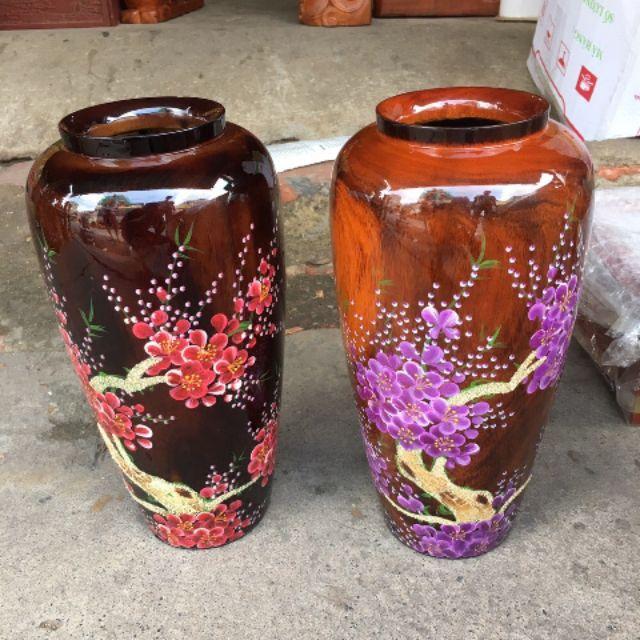 Bình cắm hoa gỗ cao 30cm