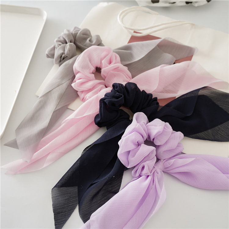 Dây buộc tóc Scrunchies lụa dáng dài dễ thương HD78