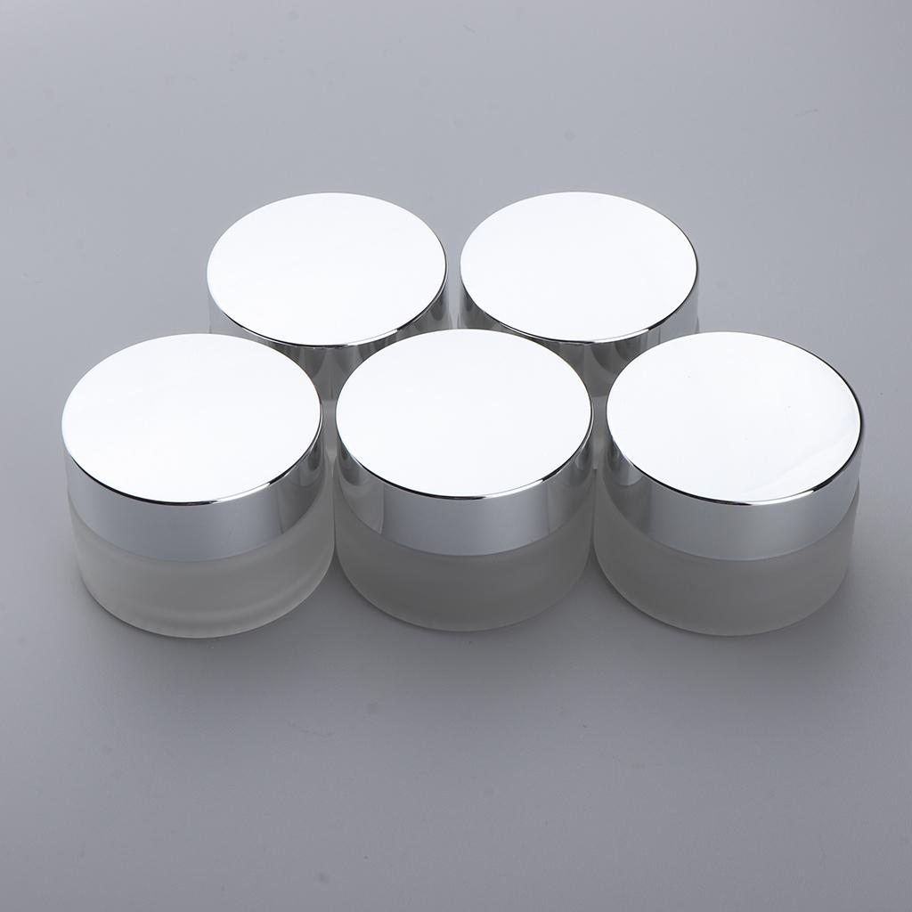 5x Chai Thủy Tinh Rỗng Hộp Lọ Mỹ Phẩm để Trang điểm Tinh Dầu