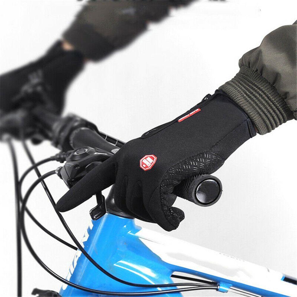Găng tay ấm áp mùa đông chống trượt màn hình cảm ứng nhiệt Windproof Mitten Skiing Cưỡi xe đạp Găng tay thể thao Color: Black Size: L