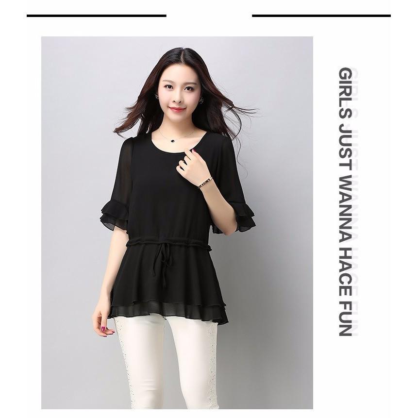 áo voan tay lỡ thắt eo cao cấp tk96n (thoi trang anitagreen)