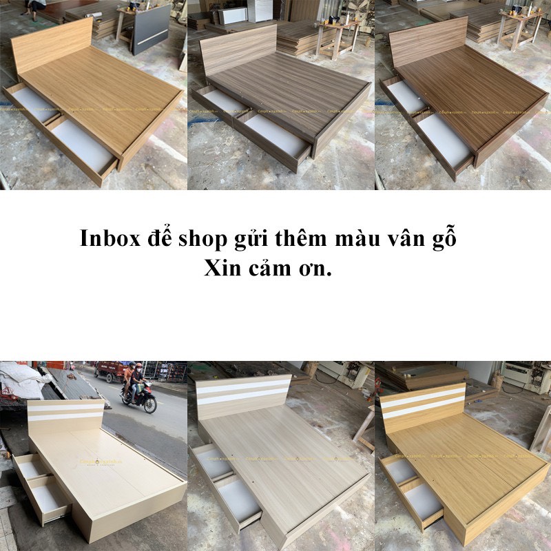 [Freeship HCM] Giường ngủ gỗ MDF 2 hộc kéo full giường CPX-G41