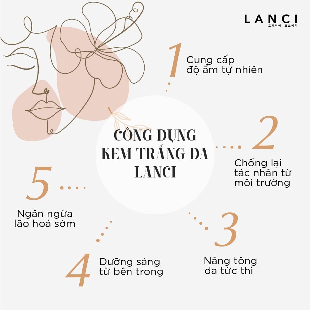 Kem Dưỡng Trắng Da Hàn Quốc LANCI Chiết Xuất Bột Ngọc Trai Làm Da Tươi Sáng Tức Thì Whitening Cream 50ml