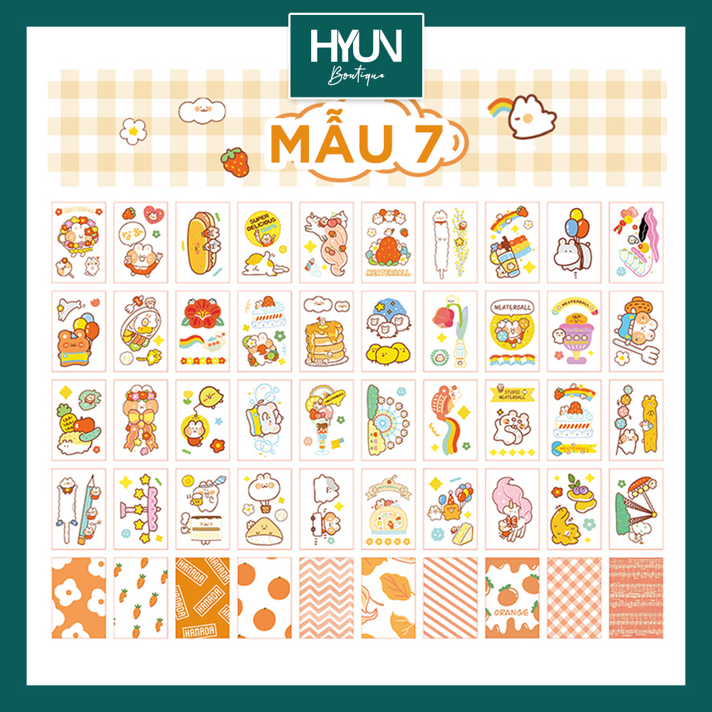 Sticker cute dán trang trí 50 tờ Small Meatball Sticker HYUN BOUTIQUE Sticker mini - Decoration Sticker - DIY 2