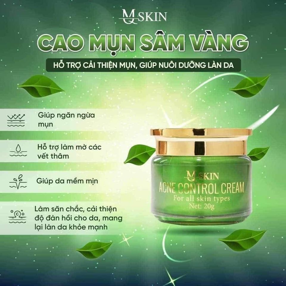 Cao mụn sâm vàng mq skin Acne Control Cream 