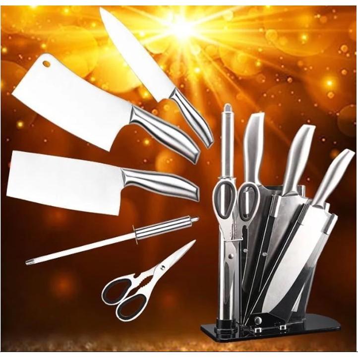 Bộ Dao Nhật INOX 6 Món Nhà Bếp Cao Cấp Kèm Khay Đựng