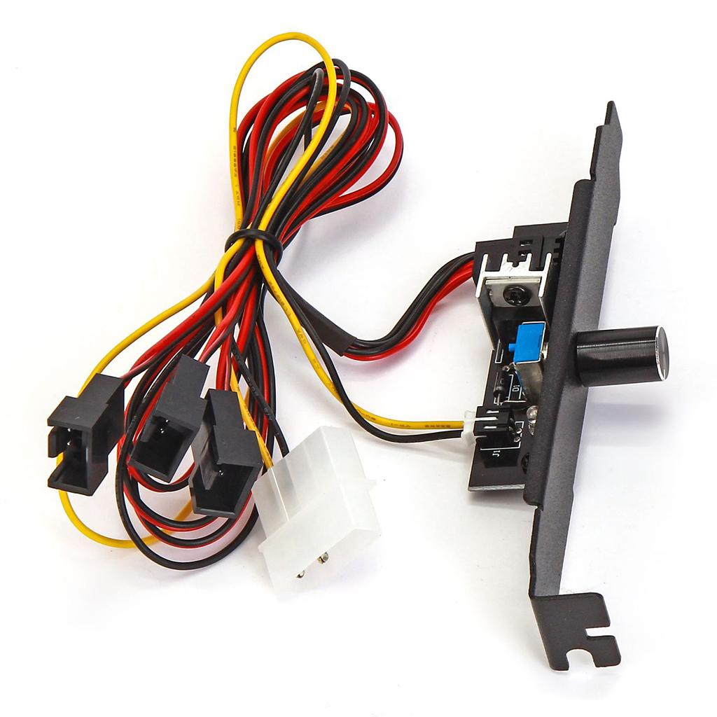 2xCooler Cooling Fan Speed Controller 3 Channels 3pin PC 12V Power PCI Bracket
