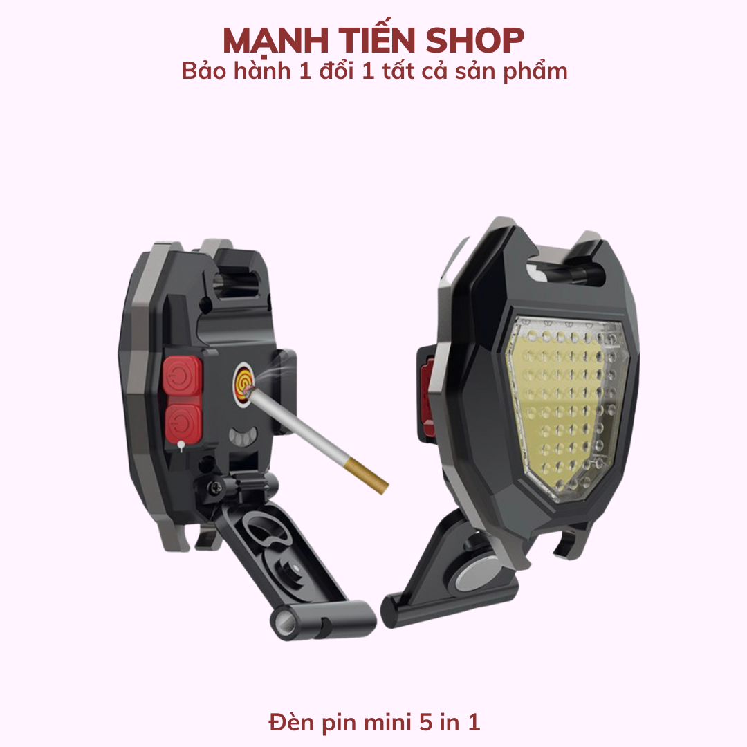 Đèn LED mini móc khóa 5 in 1 TiMa.lala - đèn pin COB - đèn pin dã ngoại - sạc USB tiện dụng kèm dây sạc - Hàng chính hãng