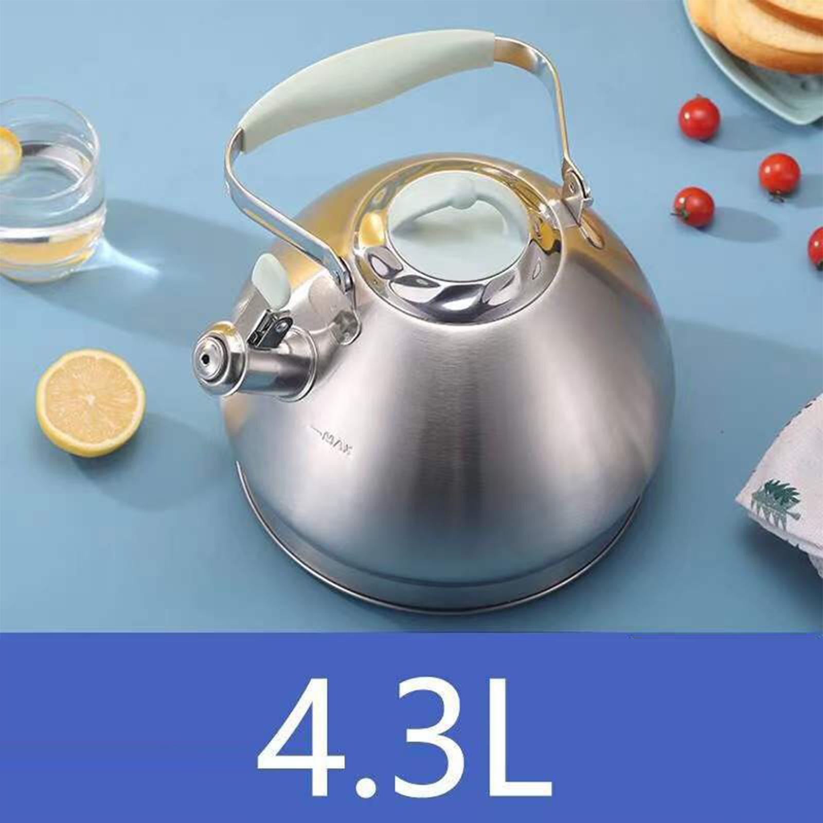 4.3L Tea Pot with Handle Whistle Tea Pot Stainless Steel for Cookers