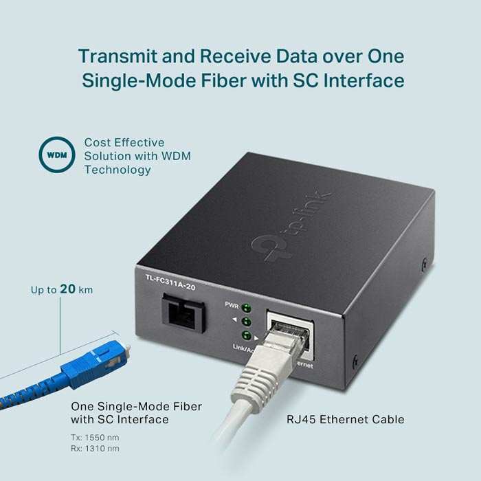 Gigabit WDM Media Converter TP-LINK TL-FC311A-20-hàng chính hãng