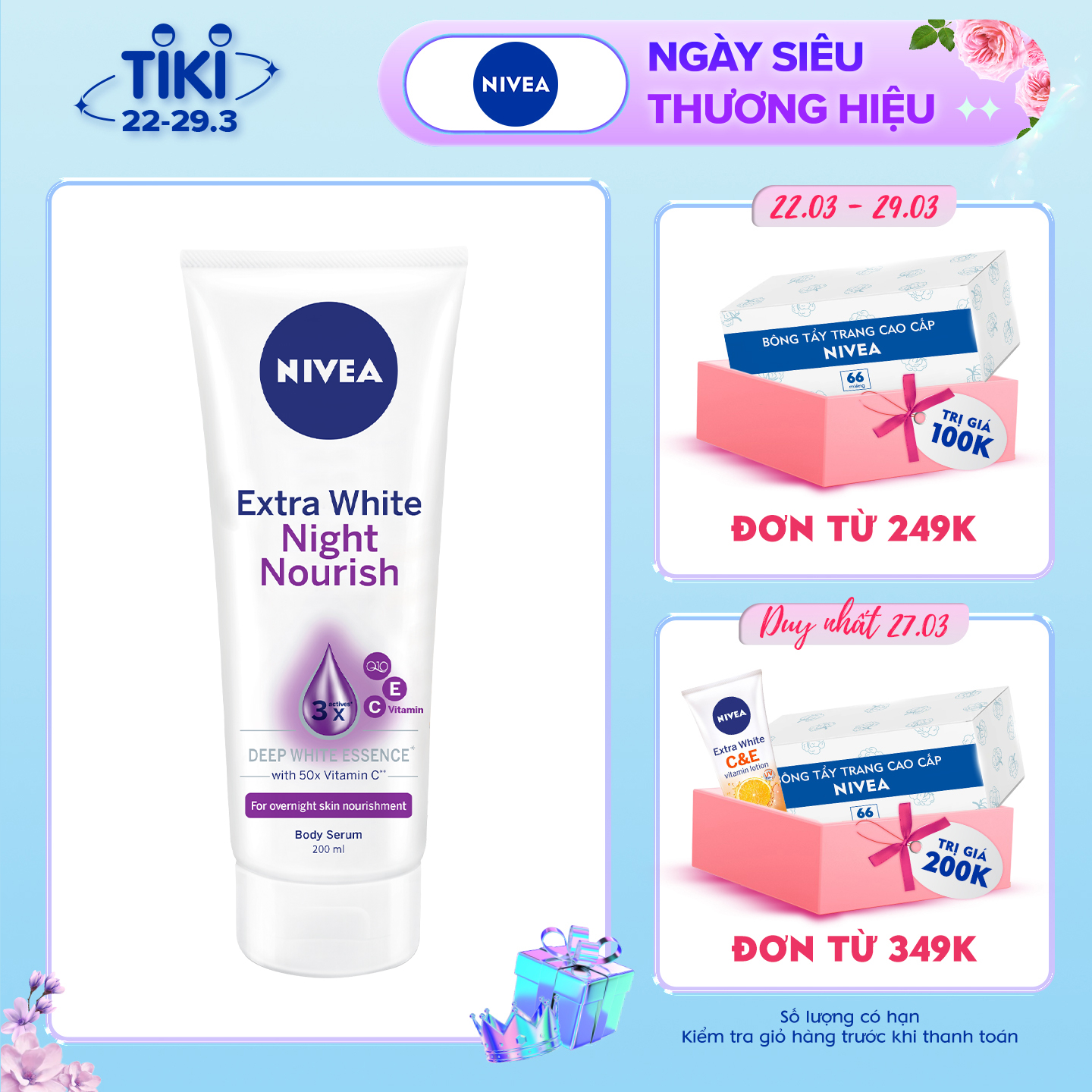 Serum Dưỡng Thể Trắng Da Ban Đêm Nivea 200ml - 89122