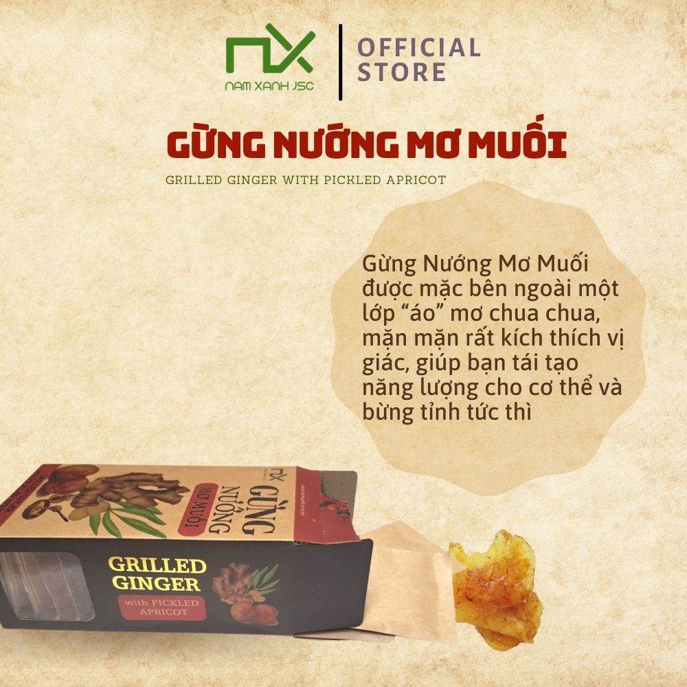 Gừng Nướng Mơ Muối Nam Xanh 80g