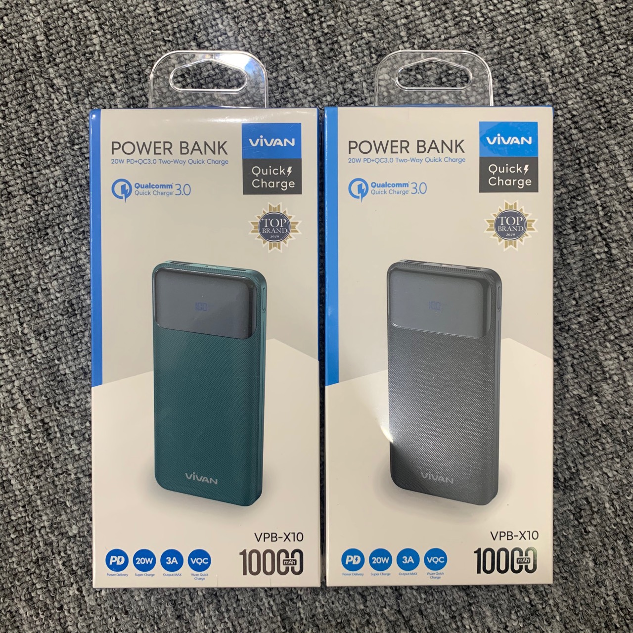 Pin Sạc Dự Phòng 10000mAh VIVAN VPB-X10 Sạc Nhanh PD/QC 3.0 20W - Output Type C &amp; USB - Hàng chính hãng