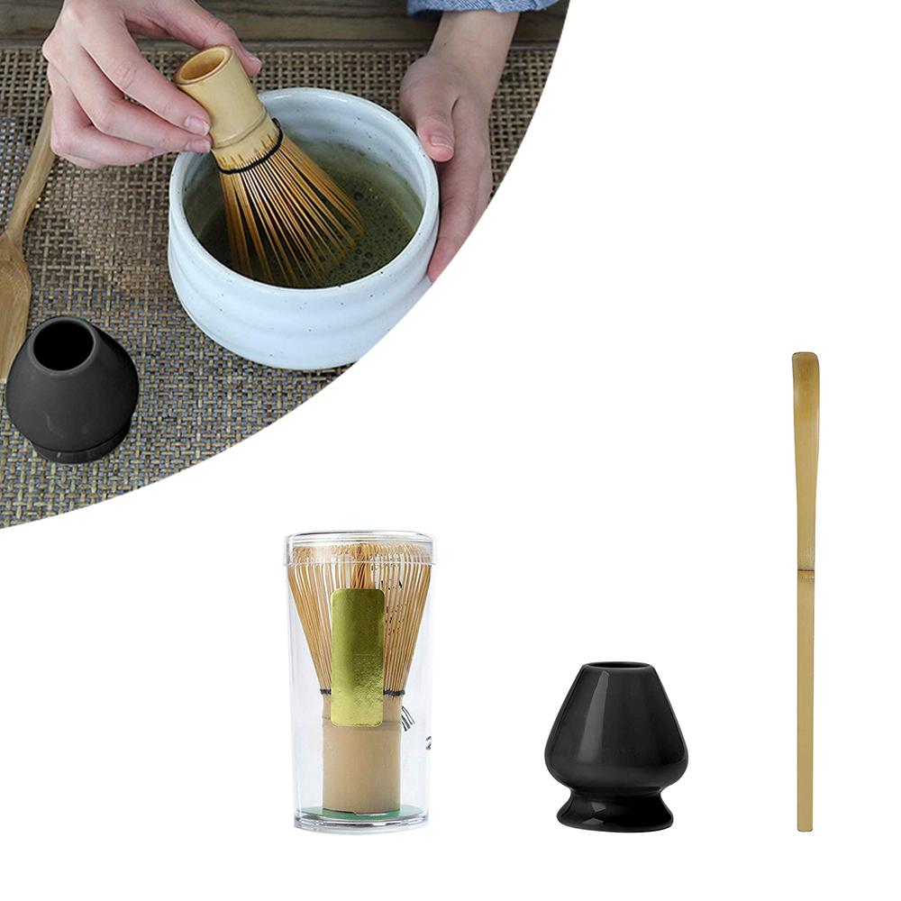 3 Trong 1 Matcha Làm Dụng Cụ Trà Tre Đánh Muỗng Trà Gốm Đánh Giá Đỡ Matcha Đánh Nhật Bản Teaware Trà dụng Cụ Bát Bộ