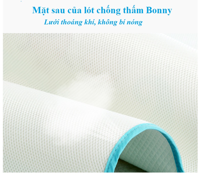 Tấm lót chống thấm thay tã cho bé 4 lớp cao cấp Bonny thấm hút nhanh, kháng khuẩn, thoáng khí